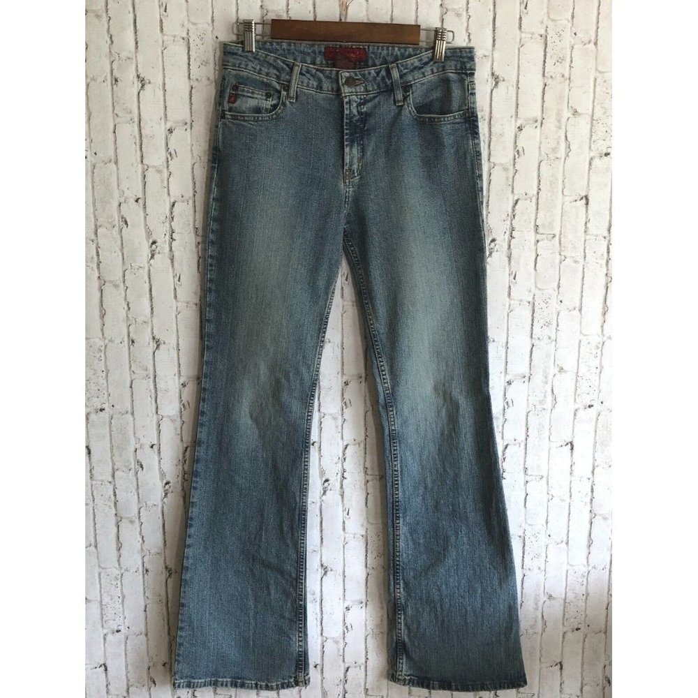 Aeropostale Jeans Womens 9/10 Long Mid Rise Bootcut Light Wash Blue Denim